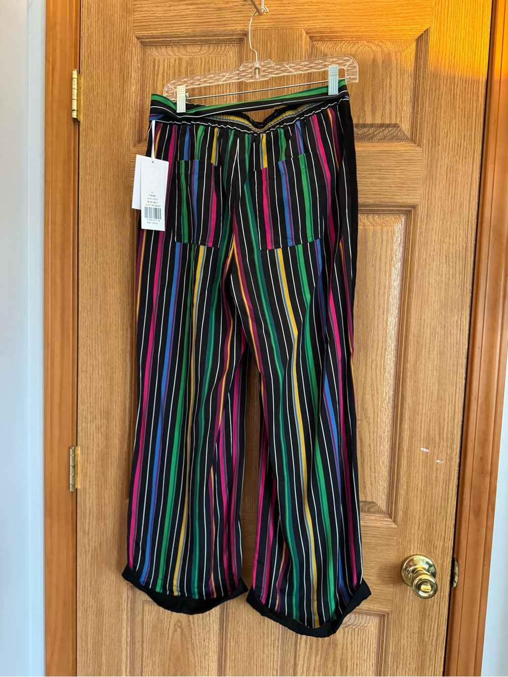 NWT Per Se by Carlisle Multicolor Vertical Stripe Wide Leg Pants - Picture 6 of 9
